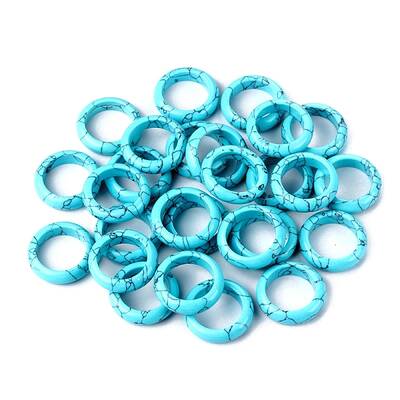 Synthetic Turquoise Plain Band Rings