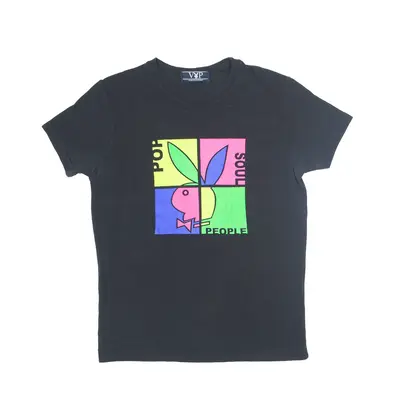 VP COLLECTION Pop Soul People T-Shirt Black Short Sleeve Womens S