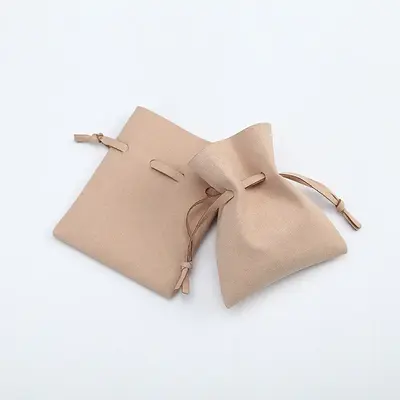Microfiber Leather Jewelry Clamshell Bag | Color: Khaki | format: 7X8CM | quantity: 1PC