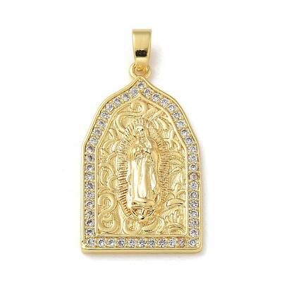 Brass Micro Pave Clear Cubic Zirconia Pendants