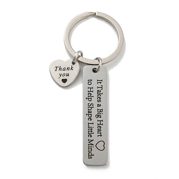 Teacher's Day Gift 201 Stainless Steel Word Thank You Keychains