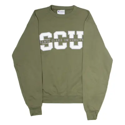 CHAMPION Santa Clara University Mens Sweatshirt Green Crew Neck USA S