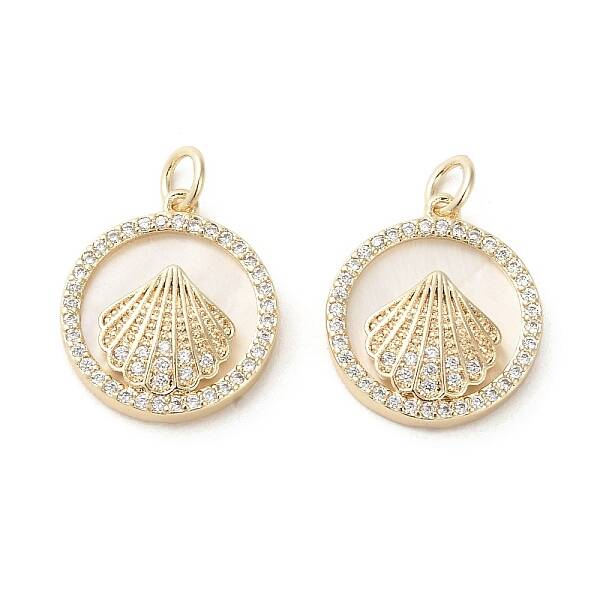 Brass Micro Pave Cubic Zirconia Pendants