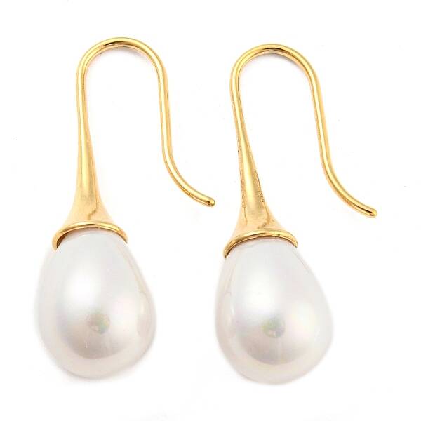 Plastic Pearl Teardrop Dangle Earrings