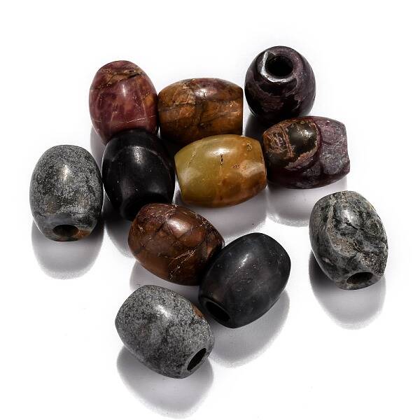 Natural Polychrome Jasper/Picasso Stone/Picasso Jasper European Beads