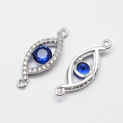 Eye Brass Micro Pave Grade AAA Cubic Zirconia Links