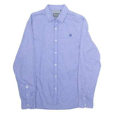TIMBERLAND Slim Fit Mens Shirt Blue Check Long Sleeve M