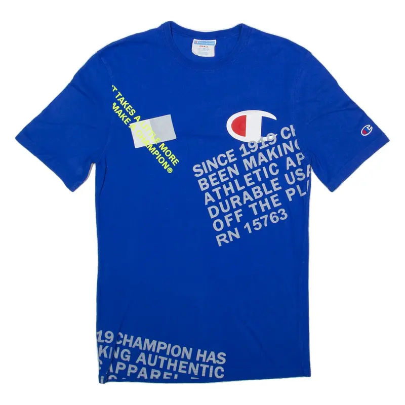 CHAMPION T-Shirt Blue Short Sleeve Mens S