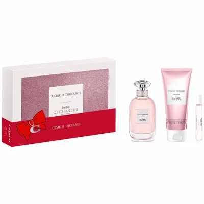 Set Coach: Dreams Eau De Parfum da donna 90 ml + Dreams Eau De Parfum da donna 10 ml + Dreams lozione corpo All Over The Body...