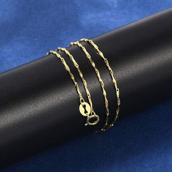 925 Sterling Silver Twisted Bar Link Chain Necklaces