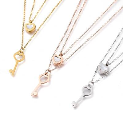304 Stainless Steel Double Layer Necklaces