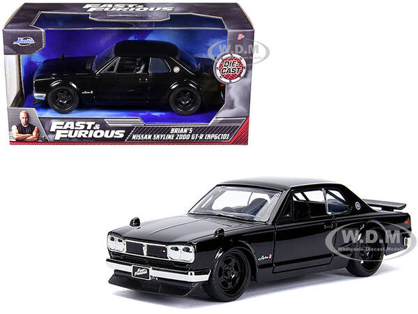 Brian's Nissan Skyline 2000 GT-R (KPGC10) Black Fast & Furious Movie 1/32 Diecast Model Car by Jada
