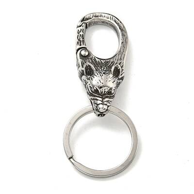 Tibetan Style 316 Surgical Stainless Steel Fittings with 304 Stainless Steel Key Ring