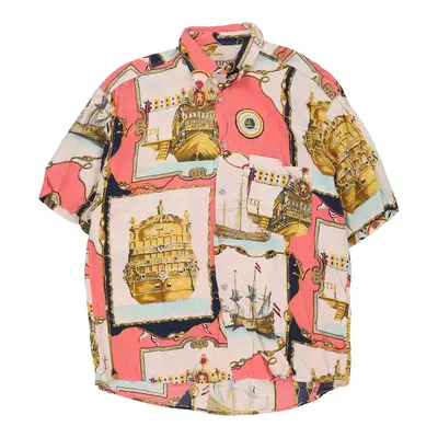Tipos Patterned Shirt - Large Pink Viscose