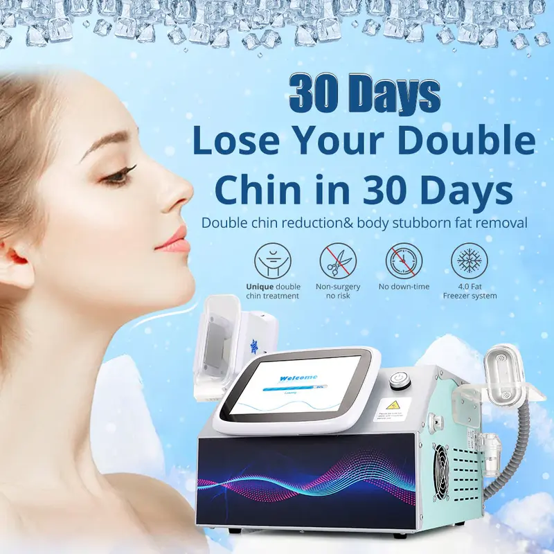 2 Handles Fat Freezing Cooling Vaccum Body Sculpting Double Chin Fat Removal Slimming Machine for Spa Salon Studio Home Use |...
