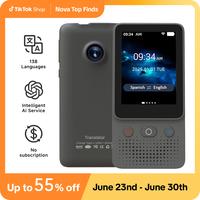 AI Language Translator Device T21 | 138 Languages, Real-Time Voice & Photo Translation | Offline Mode & Touchscreen | Perfect...