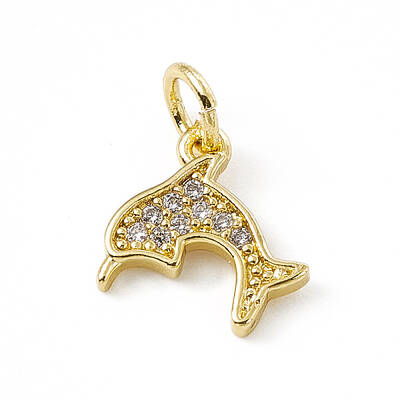 Brass Micro Pave Cubic Zirconia Charms