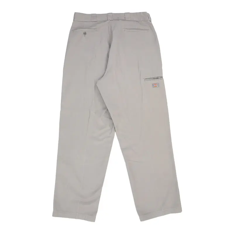 Double Knee Dickies Trousers - 37W 33L Grey Cotton Blend