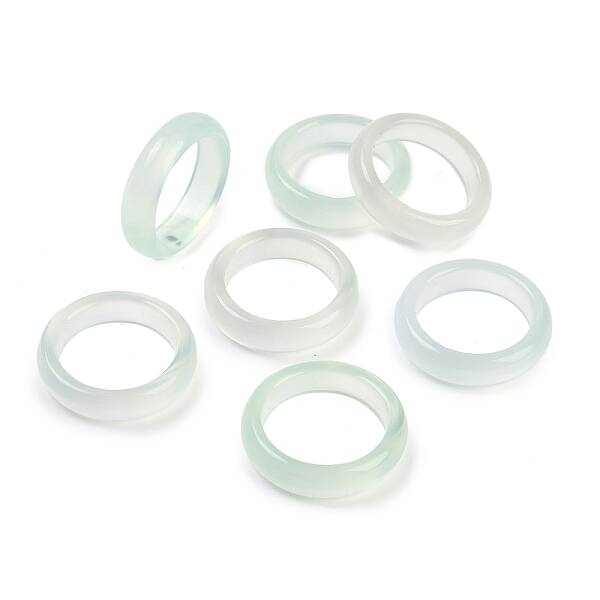 Dyed & Heated Natural Agate Finger Rings for Women