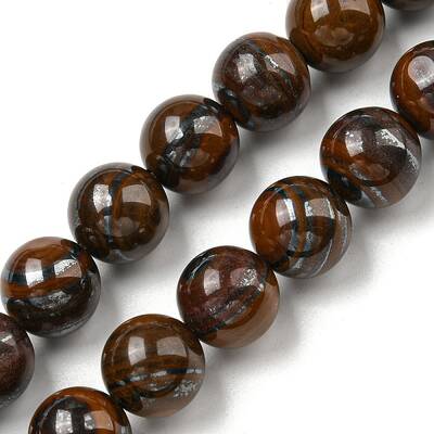 Natural Yellow Tiger Iron Beads Strands