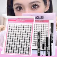Individual False Eyelashes with Bond & Sealing & Tweezers, 1 Set Natural Look Eyelash Extensions, Self Grafting Curl Eyelashe...