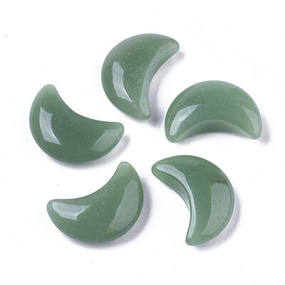 Moon Shape Natural Green Aventurine Healing Crystal Pocket Palm Stones