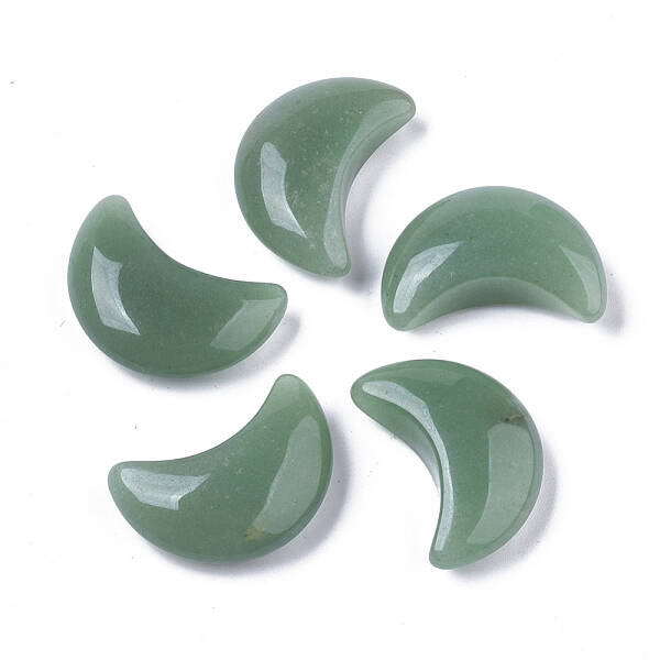 Moon Shape Natural Green Aventurine Healing Crystal Pocket Palm Stones