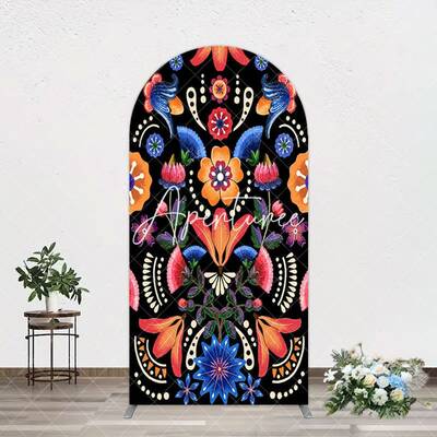 Aperturee Color Mexican National Floral Birthday Arch Backdrop, 1.6X4FT(0.5X1.2M), 38.18 USD, arch backdrop kit, YMGD0Z03-A