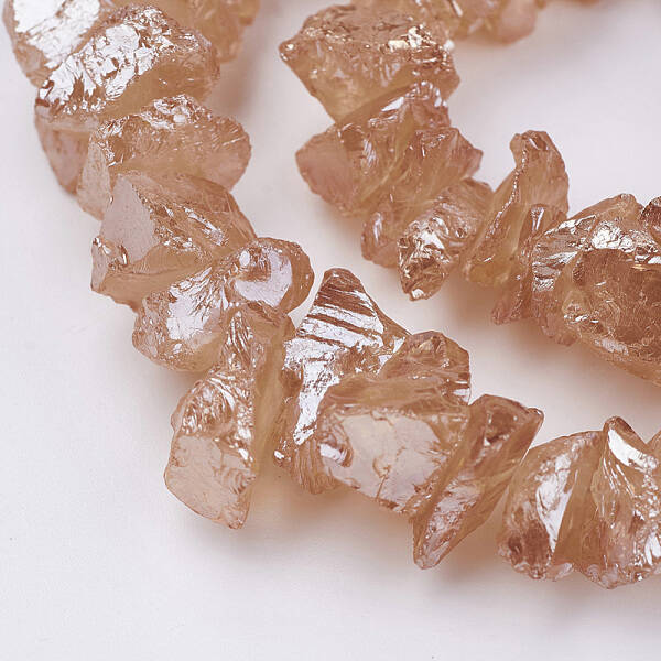 Electroplated Natural Quartz Crystal Bead Strands