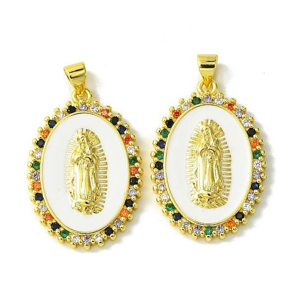 Real 18K Gold Plated Brass Micro Pave Cubic Zirconia Pendants