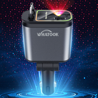 4 in 1 Retractable Car Charger IOS+TYPE C with Starlight In Car Roof, Fast Charging Adapter & Dual Charge Port for iPhone iPa...