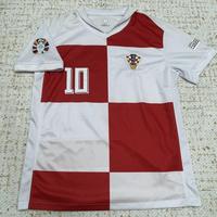 Euro 2024 Croatia Home Modric No.10 White Red Short Sleeve Soccer Jersey