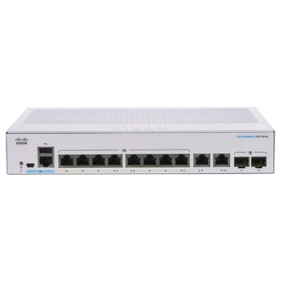 CBS250-8T-E-2G-NA-RF Cisco Business 250 Series 8 x Ports 1000Base-T + 2 x Ports Combo SFP 1U Rack-mountable Layer 3 Managed S...