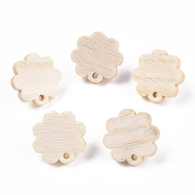 Ash Wood Stud Earring Findings
