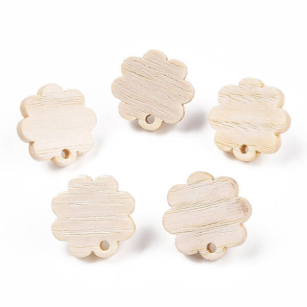 Ash Wood Stud Earring Findings