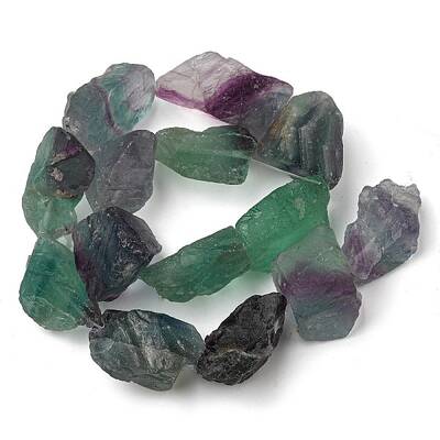 Raw Rough Natural Fluorite Beads Strands