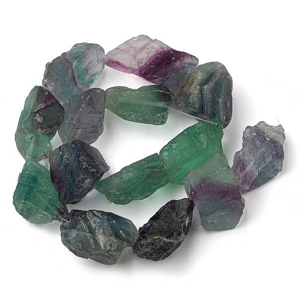 Raw Rough Natural Fluorite Beads Strands