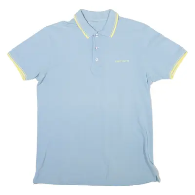 CARHARTT Mens Polo Shirt Blue M