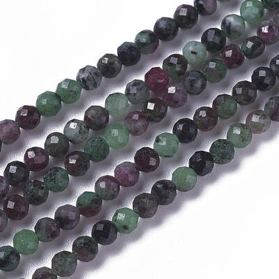 Natural Ruby in Zoisite Beads Strands