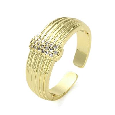Open Brass with Cubic Zirconia Rings