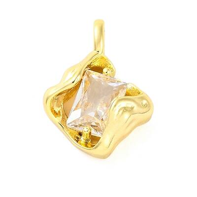 Brass Pave Clear Cubic Zirconia Pendants