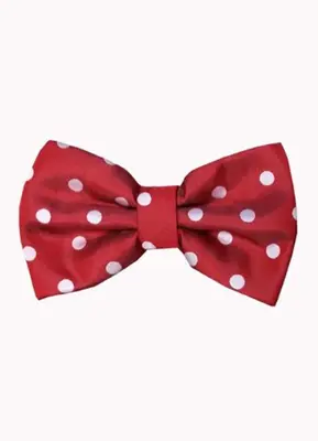 Mens New Years Outfit-Men's Polyester Red And White Polka Dot Pattern Bowtie-Men's Neck Ties - Mens Dress Tie - Trendy Mens T...
