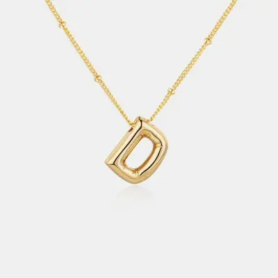 18K Gold Letter Pendant Necklace