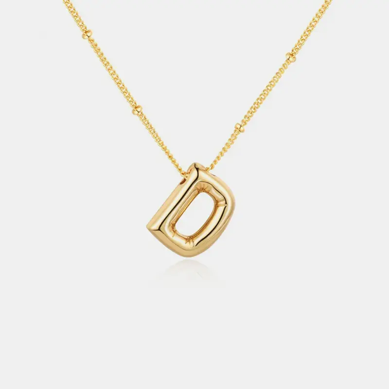 18K Gold Letter Pendant Necklace