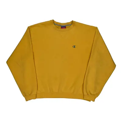 Champion Sweatshirt - Large Yellow Cotton Blend