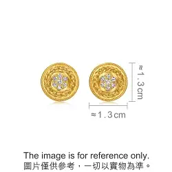 'The Oriental' 999 Gold Diamond Earrings