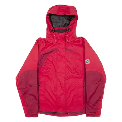 JACK WOLFSKIN Womens Rain Jacket Red Hooded UK 10