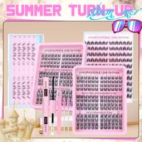 zanlufly Natural Lash CLusters C Curly Wispy Eyelash CLusters Short Anime Lash Extension Kit Makeup 9 10 11MM Manga Eyelashes...