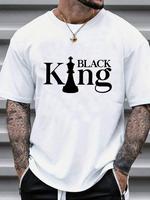 Men's Regular Fit Letter Print Round Neck Tee, Casual Short Sleeve Crew Neck T-shirt for Summer, Men's Top for Daily Wear, Me...