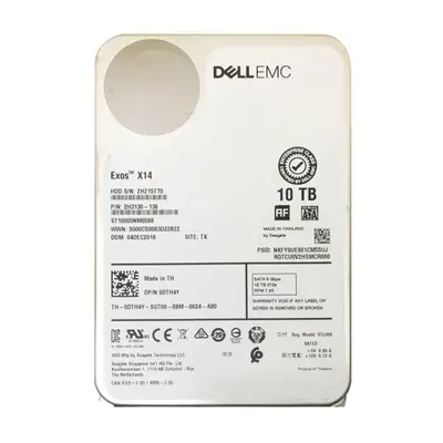 DTH4Y Dell 10TB 6Gb/s SATA 7200 3.5-Inch Hard Drive